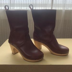 Oxblood Swedish Hasbeens Toffel Clog Boots